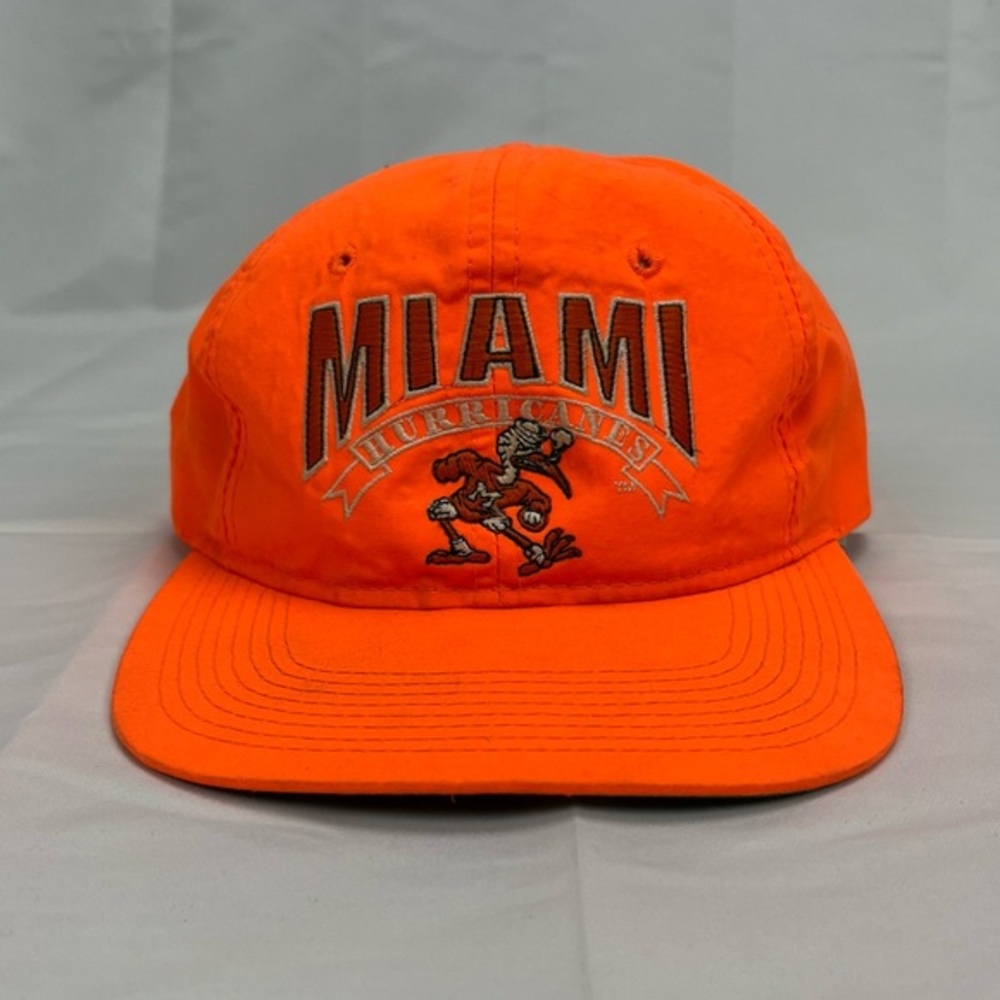 Vintage Rare Miami Hurricanes NCAA The Game SnapBack Hat Orange